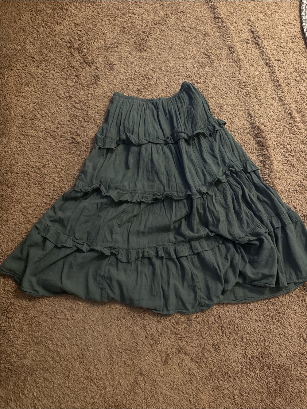 aerie Tiered Maxi Skirt in Dark Teal